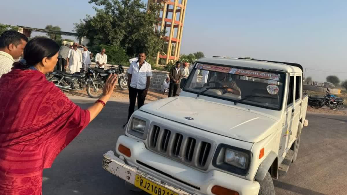 Congress' Khinsvar Candidate Dr Ratan Chaudhary (L) Accuses BJP Workers Of Trying To Run Her Over With Vehicle during the ongoing by polls on seven seats