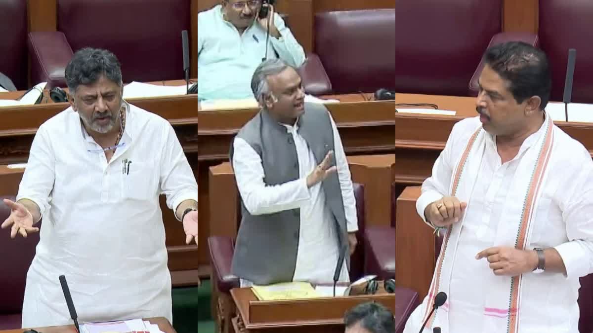 uproar-between-congress-and-bjp-members-at-suvarna-soudha-on-loksabha-security-breach