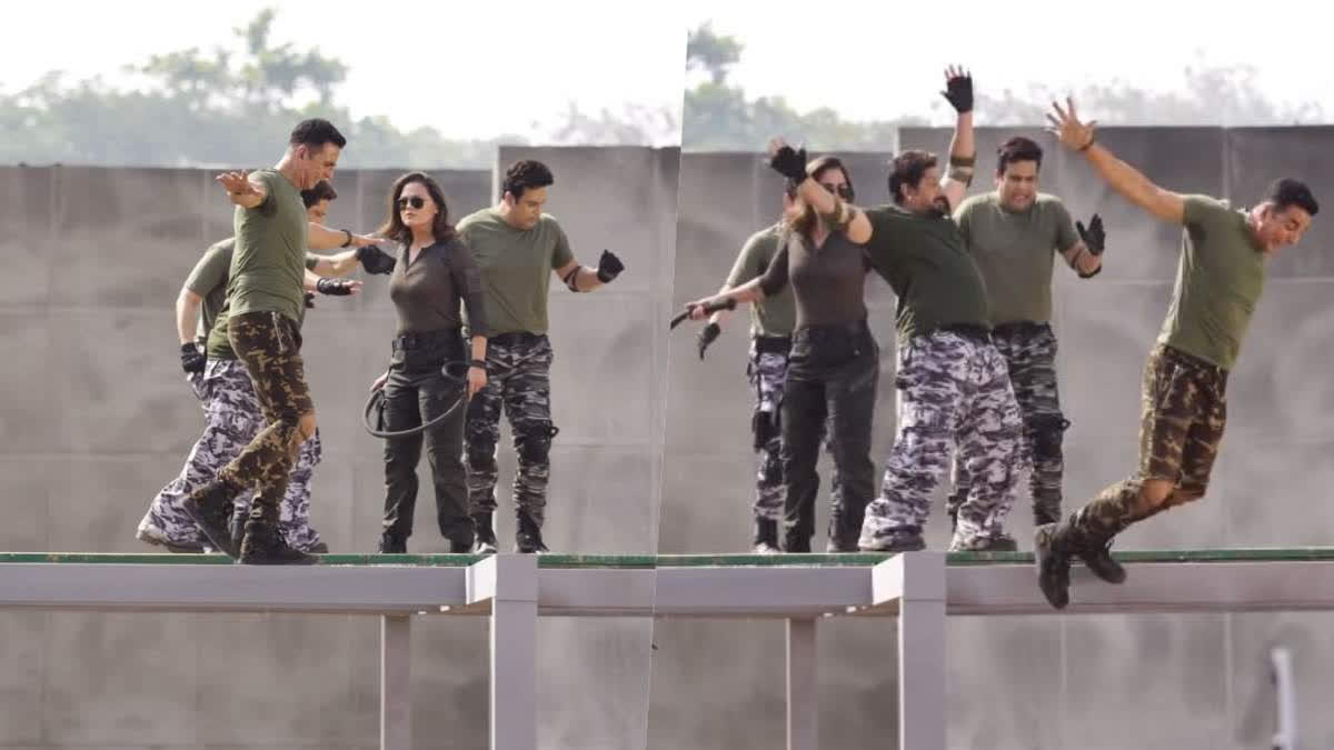 'Madness of masti begins': Akshay Kumar shares hilarious video as he gets whipped by Lara Dutta on Welcome To The Jungle set