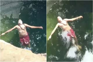 A Man 2 Hours Yoga In Well For Sabarimala Pilgrims