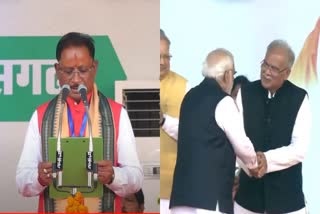 Vishnu Deo Sai sworn in as Chief Minister of Chhattisgarh in Raipur