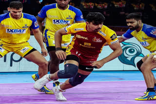 Tamil Thalaivas raised their game at the right point to register a stunning but nail-biting victory over Telugu Titans in the Pro Kabaddi League here on Wednesday. Narender, who emerged as the star of the game shined in the last phase of the game to help his team to seal the victory.