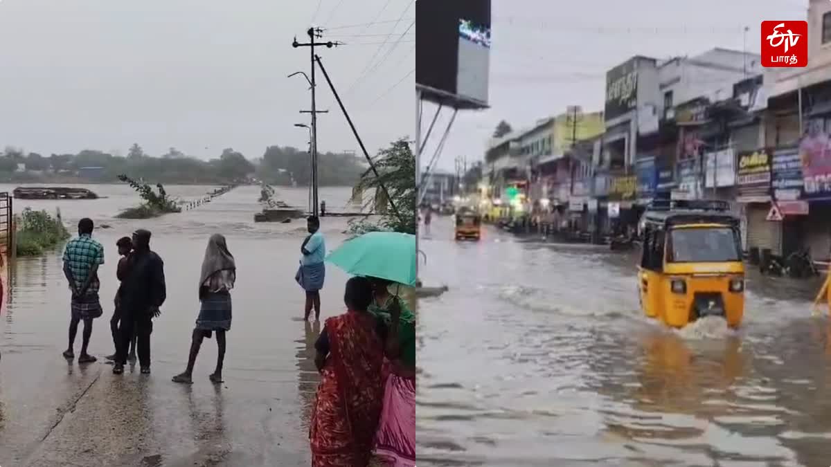 தாமிரபரணி ஆற்றில் வெள்ளப்பெருக்கு, வெள்ளக்காடாய் காட்சியளிக்கும் சந்திப்பு பேருந்து நிலையம்