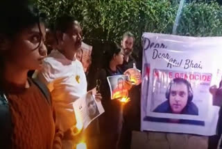 Protesters in Bengaluru held a candlelight vigil demanding justice for Atul Subhash, highlighting harassment allegations and advocating for gender-neutral laws.