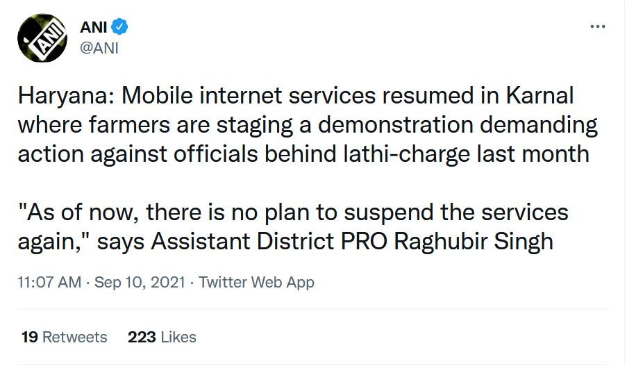 Mobile internet services resumed