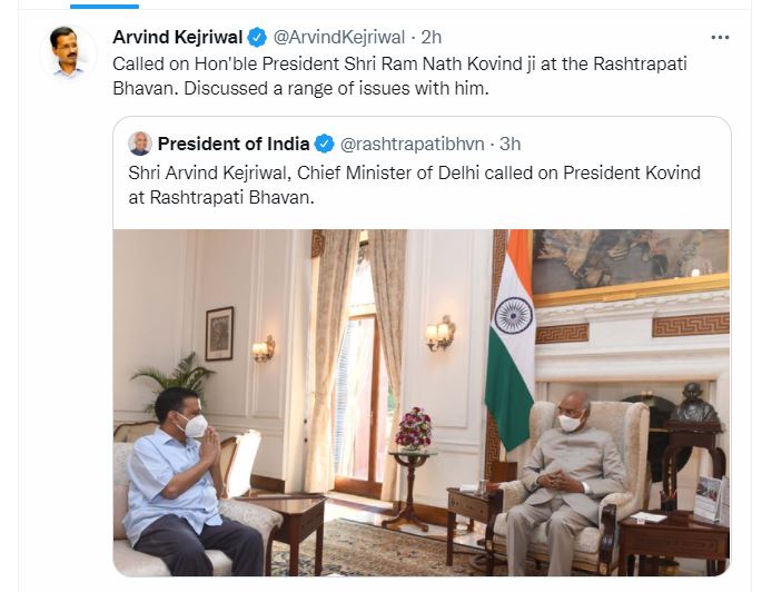 arvind kejriwal met with president