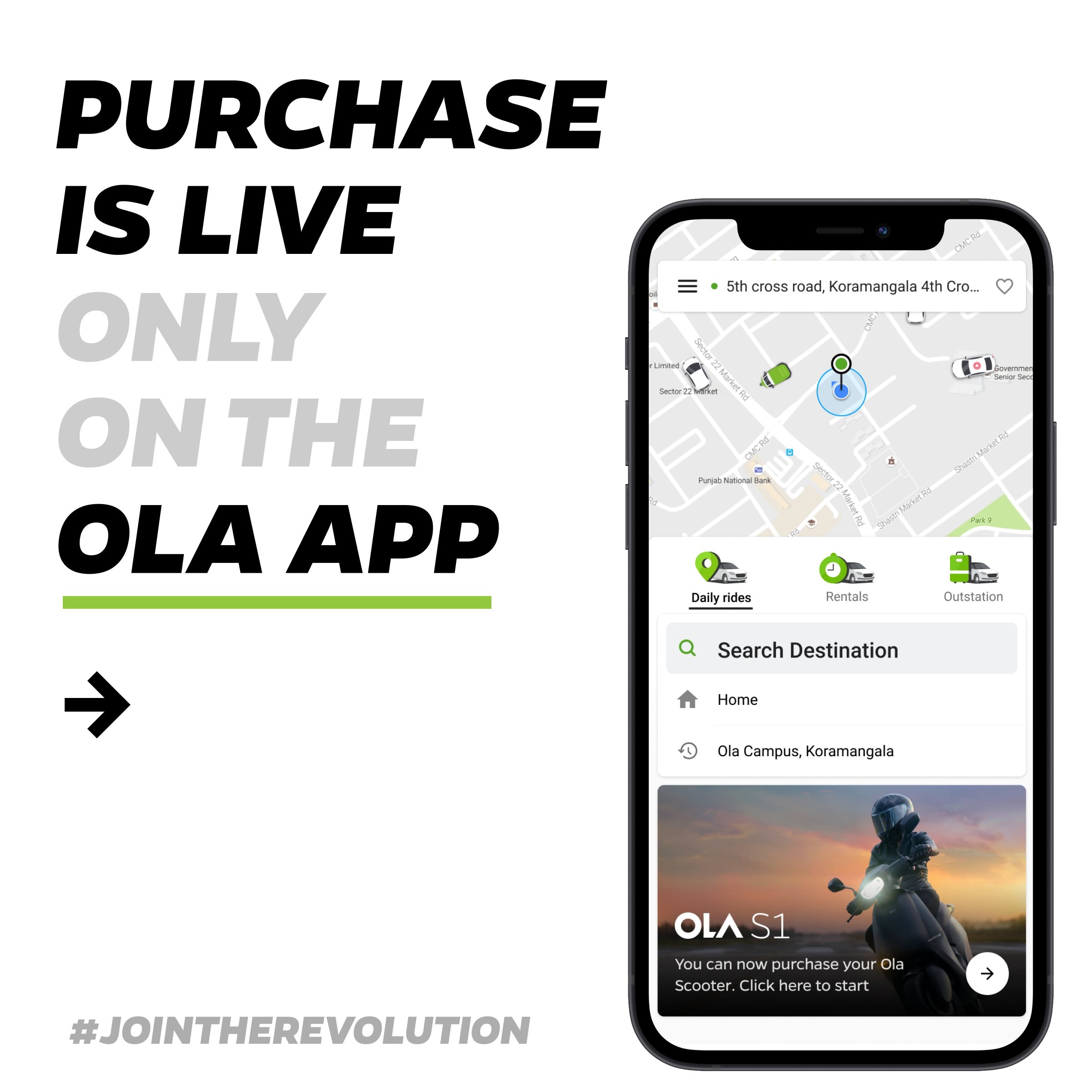 Purchasing feature in Ola mobile App