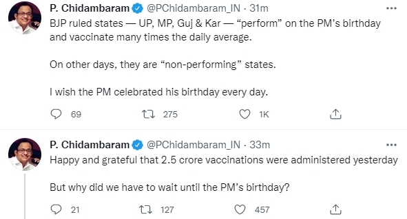 Chidambaram's tweets