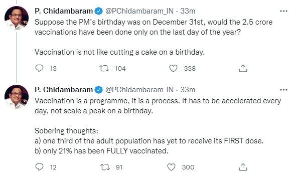 Chidambaram's tweets