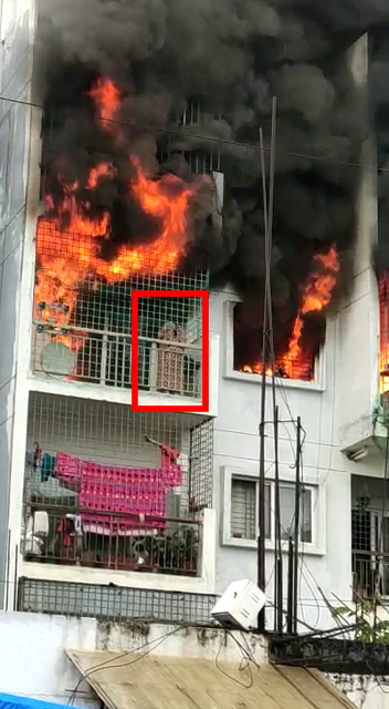 two burns in a apartment fire accident