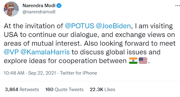 Modi's tweet