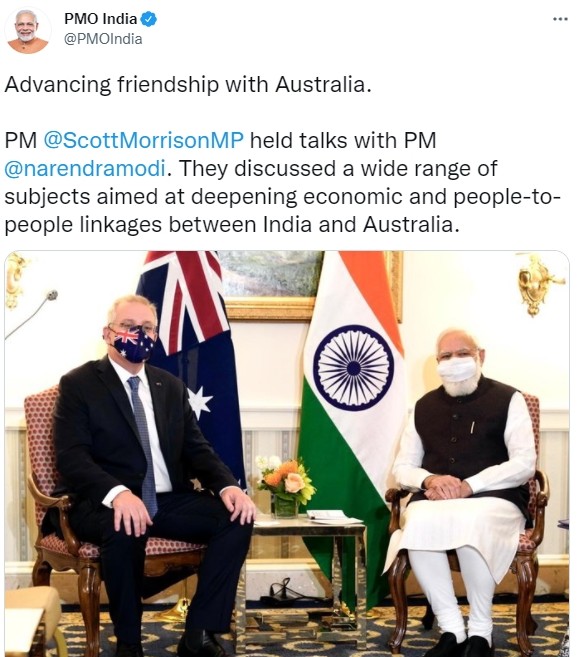 PM Modi holds bilateral meeting with Australian Counterpart