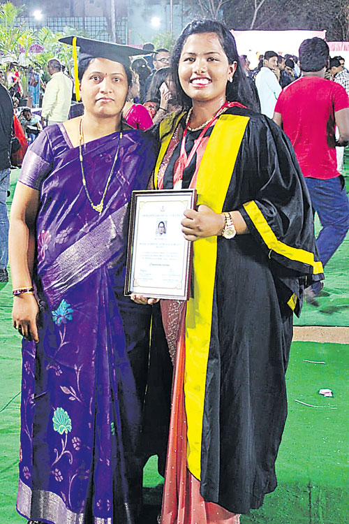Srija with her mother