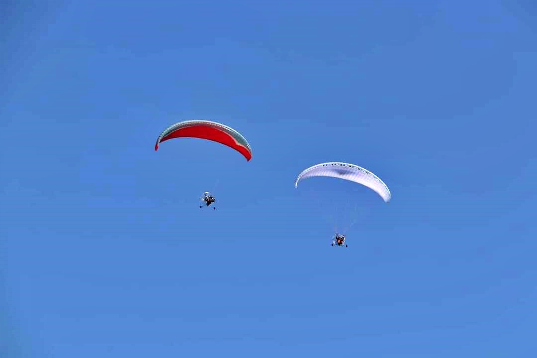 Paramotor glider at Srinagar Air Show