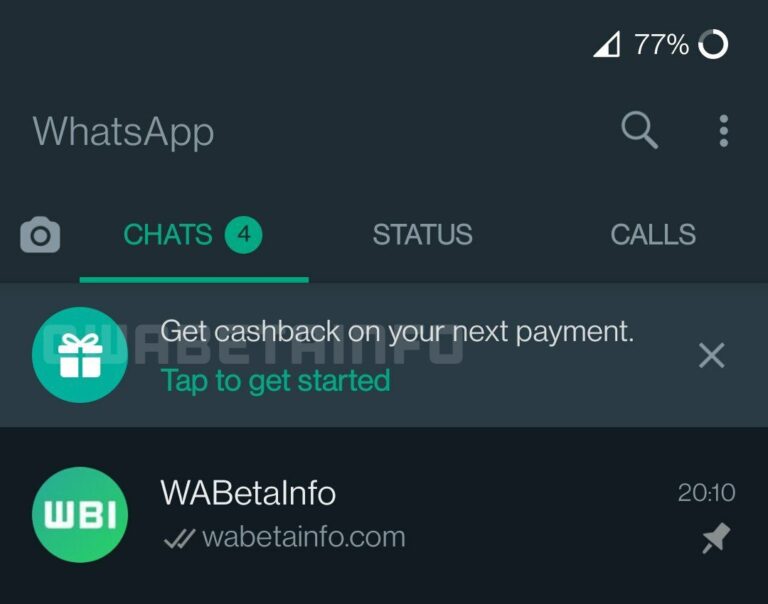 WHATSAPP PAYMENTS CASHBACK