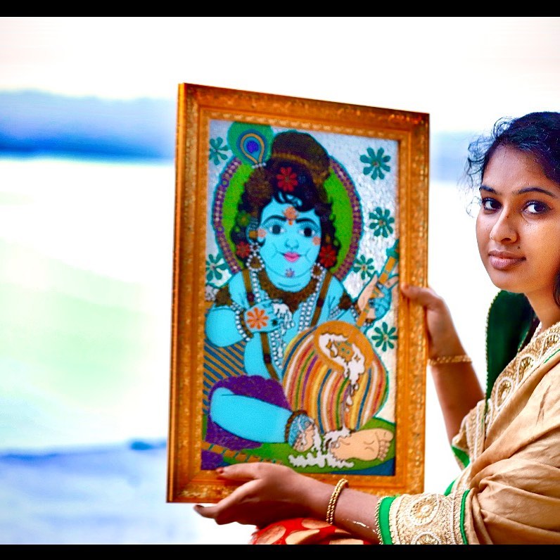 muslim girl sri krishna painting