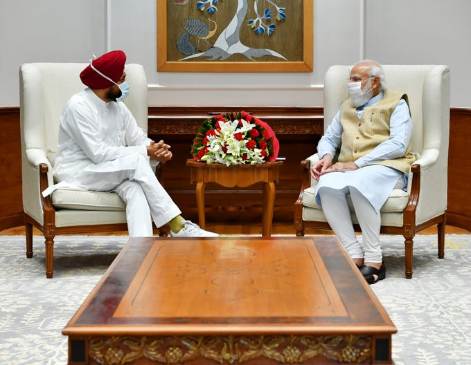 channi meets modi