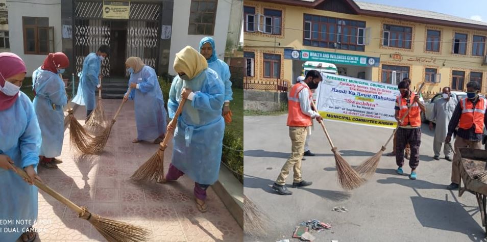 پلوامہ: ضلع انتظامیہ کی مہاتما گاندھی کی سالگرہ پر سوچتا عہد، صفائی مہم