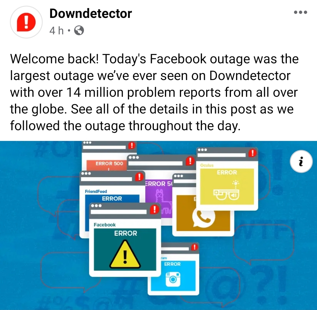 Twitter, Signal, Telegram take dig at Facebook's global outage