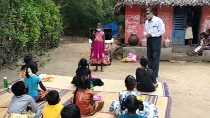 Teacher fits LED TV with a wheelchair and teaches the local villages' students