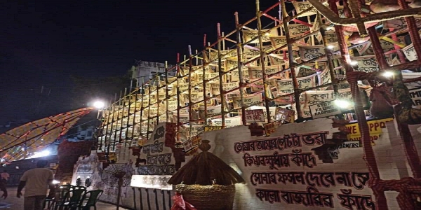 Community Puja in Kolkata s northern outskirts depicts Lakhimpur tragedy