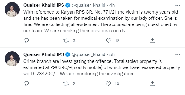 Quaiser Khalid's tweet