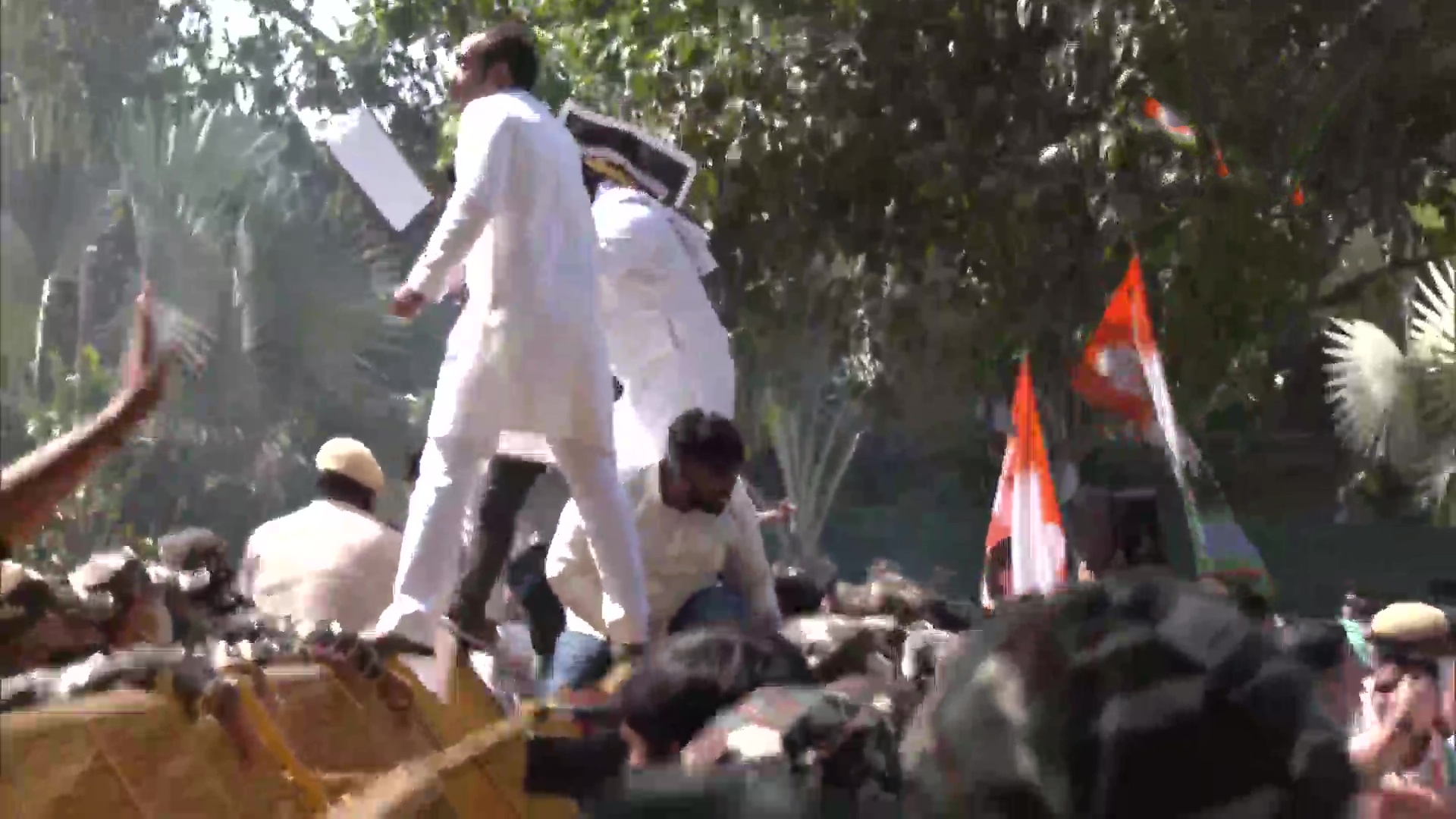 Workers of the Indian Youth Congress staged a protest in Delhi over Lakhimpur Kheri violence