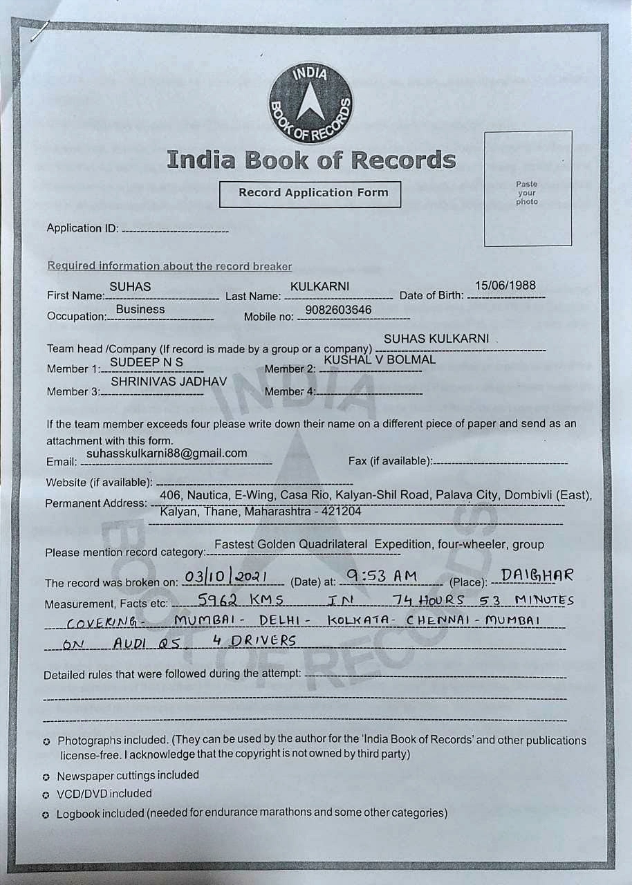 Limca Book of Record Certificate