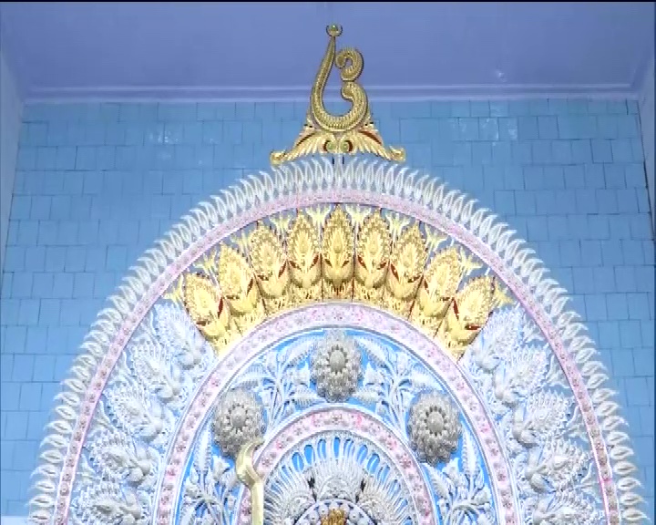 Durga Idol Decorated with Gold