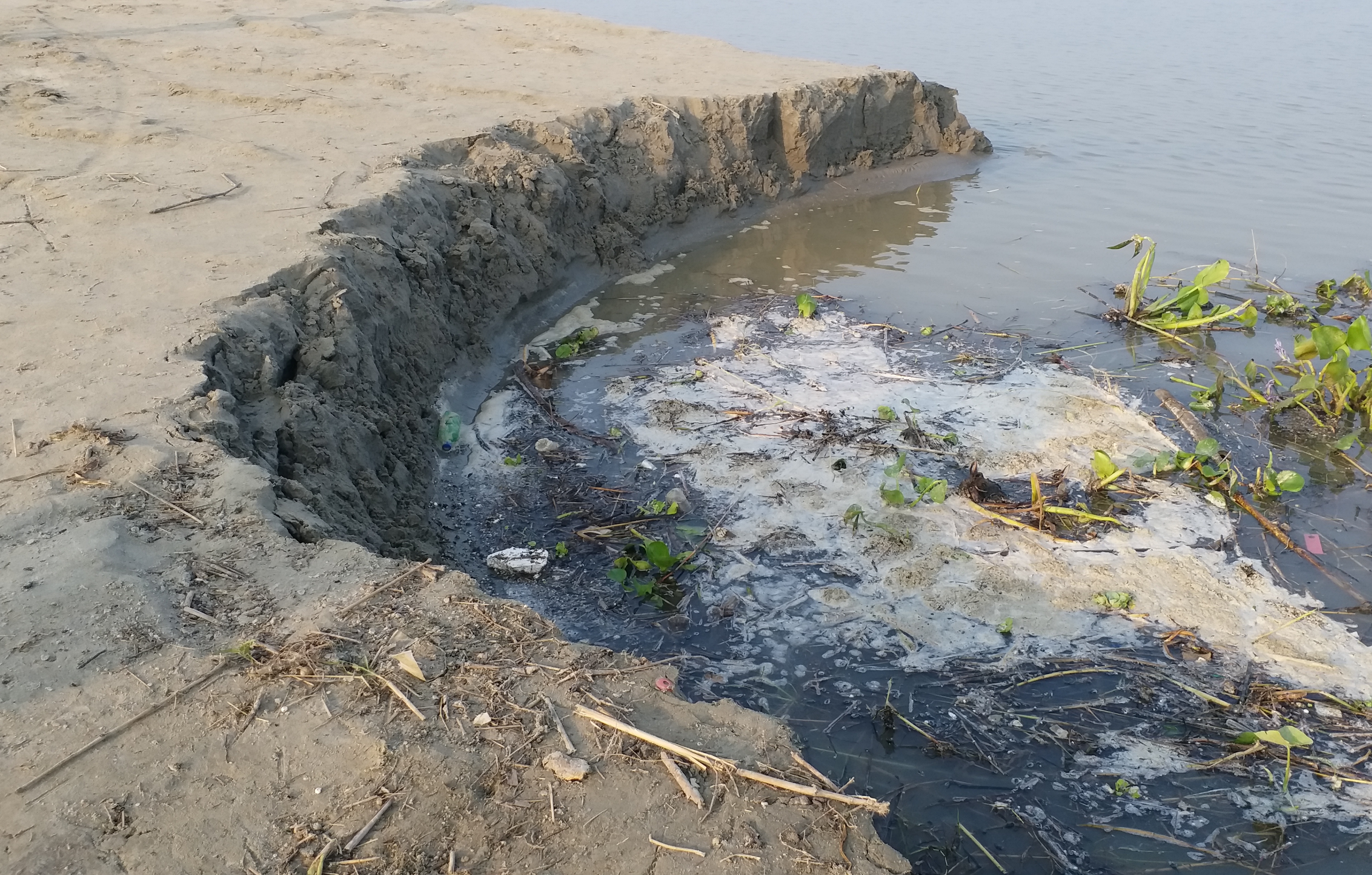 River bank erosion along the Ganges at Panchanandapur