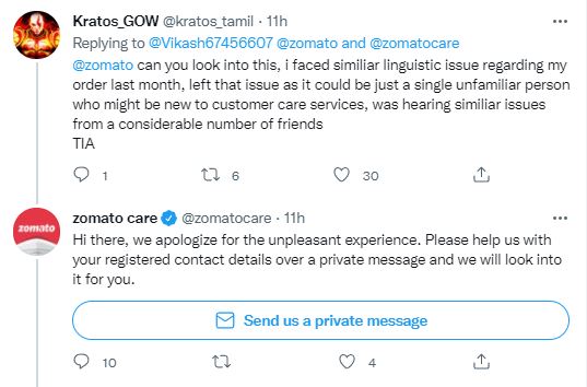 Zomato customer care HINDI ISSUE, zomato hindi imposition issue, hindi, zomato
