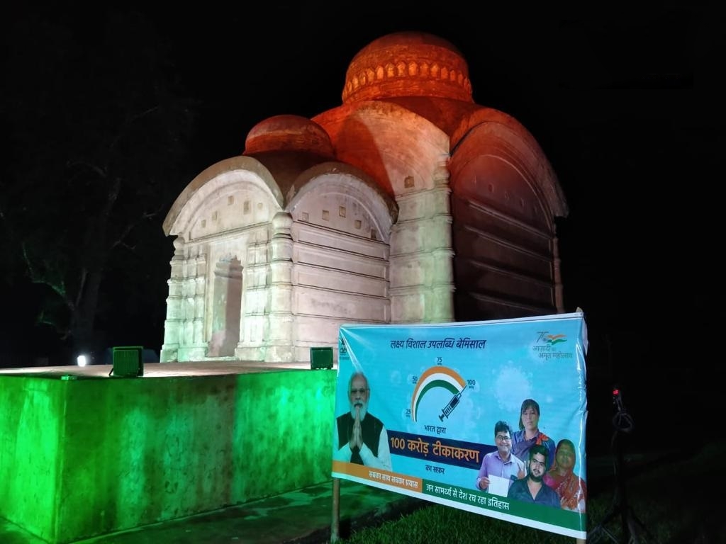 heritage monuments lit in tricolour