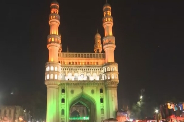 heritage monuments lit in tricolour