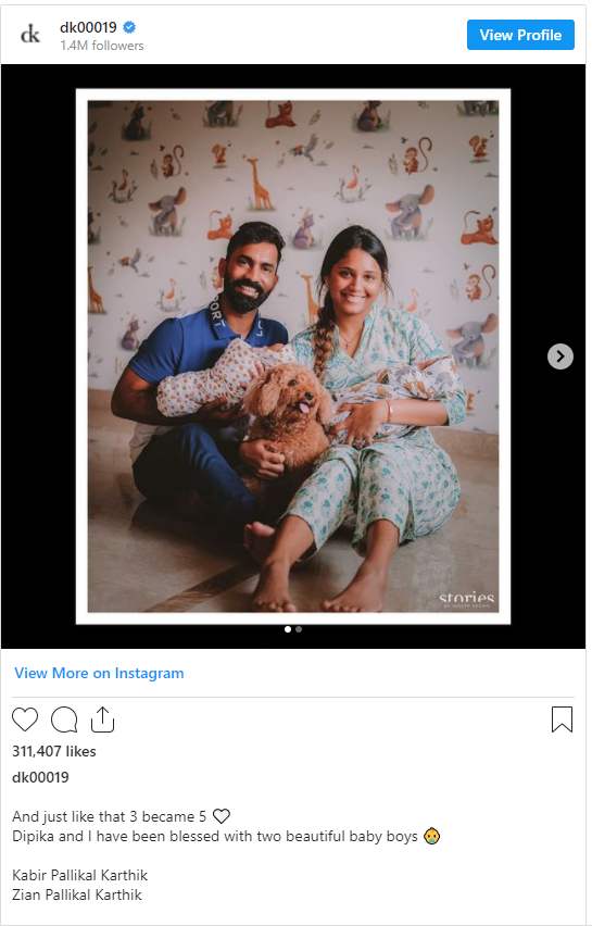 Dinesh Karthik, Dipika Pallikal Karthik 