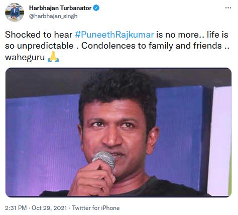 cricketers condolences, sports personalities expressed, actor puneeth rajkumar, புனீத் ராஜ்குமார், புனித் ராஜ்குமார், விளையாட்டு வீரர்கள் இரங்கல், இரங்கல், ட்விட்டர் இரங்கல், anil kumble puneeth, venkatesh prasad puneeth, sehwag tweet puneeth rajkumar, robin uthappa tweet puneeth rajkumar, csk tweet puneeth rajkumar, rcb tweets puneeth rajkumar