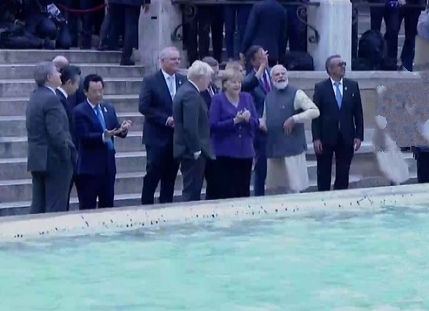 PM Modi, world leaders visit Trevi Fountain in Italy