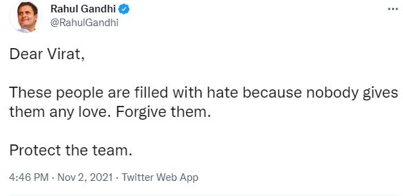 Dear Virat, Rahul Gandhi, Rape Threats To Kohlis Daughter, விராட் கோலி, ராகுல் காந்தி, ராகுல் ட்வீட், virat daughter threaten, rahul gandhi tweet, முகமது ஷமி