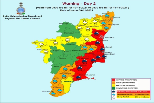 எச்சரிக்கை செய்யப்பட்டுள்ள பகுதிகள்