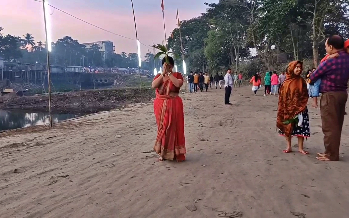 chhath puja celebrated in dhubri
