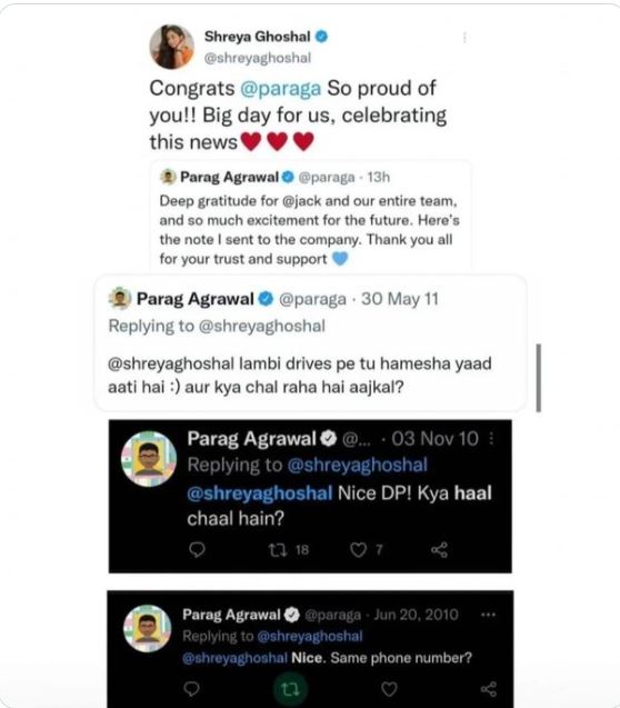 Shreya Ghoshal's Reply to those Digged Out Tweets With Parag Agrawal