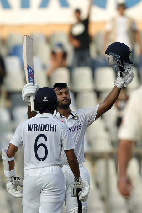 mayank agarwal scored fourth test Century