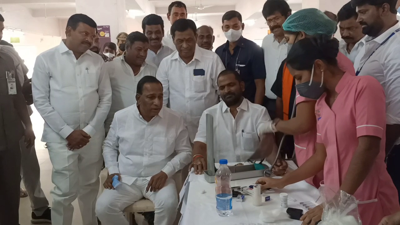 medical camp inauguration in sports school by minister srinivas goud