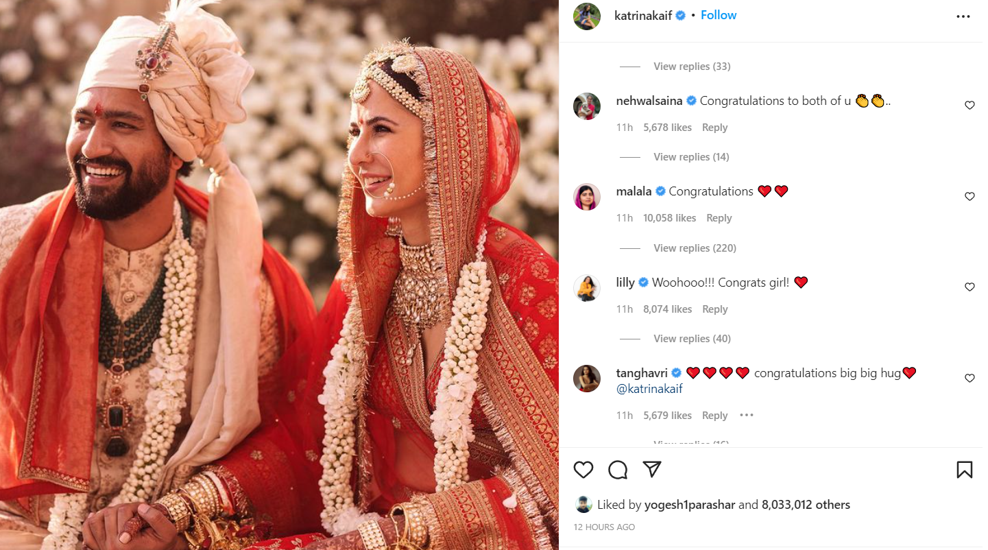 Vicky Katrina congratulatory post