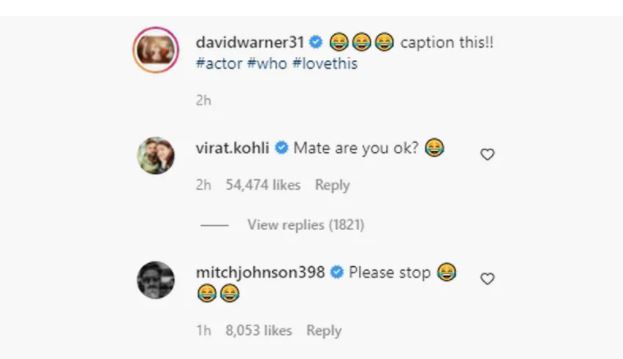 David Warner Swaps Faces With Allu Arjun  virat kohli commend on David Warner instagram post  അല്ലു അര്‍ജുനായി ഡേവിഡ് വാര്‍ണര്‍  പുഷ്‌പയിലെ ഗാനത്തില്‍ വാര്‍ണറുടെ എഡിറ്റിങ്  കമന്‍റുമായി കോലിയും മിച്ചല്‍ ജോണ്‍സണും