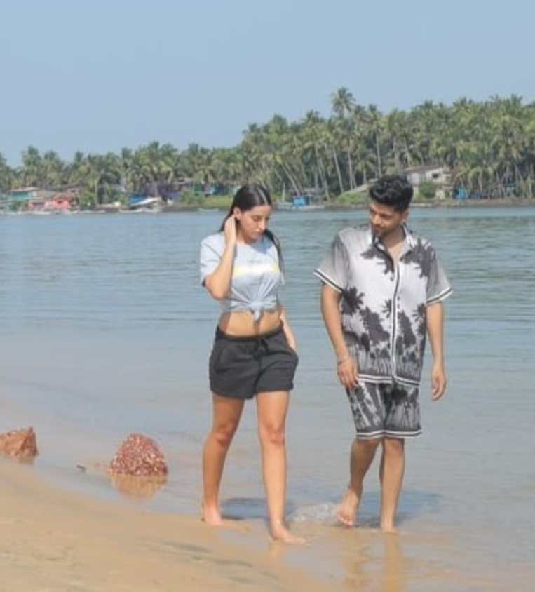 Nora Guru At Goa Beach: નોરા ફતેહી અને ગુરુ રંધાવા ગોવા બીચ પર એકસાથે