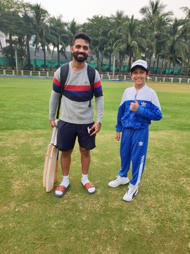 jinkya Rahane with Vinod Kambli son