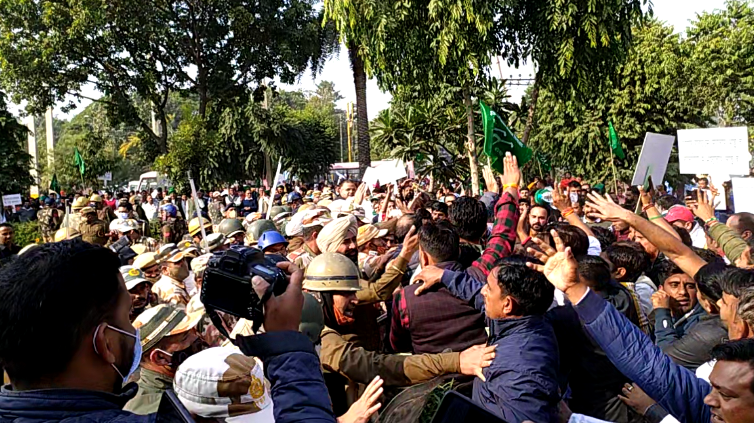 INLD youth wing protest in panchkula