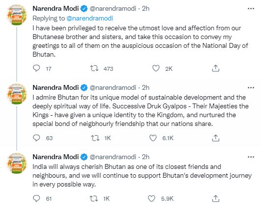 Prime Minister Narendra Modi's tweets