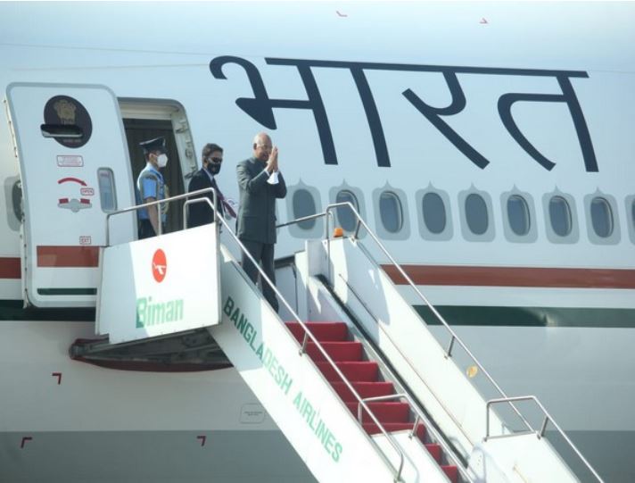 President Ram Nath Kovind leaves for home after a three-day visit to Bangladesh