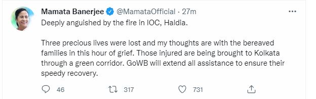 tweet of mamata banerjee